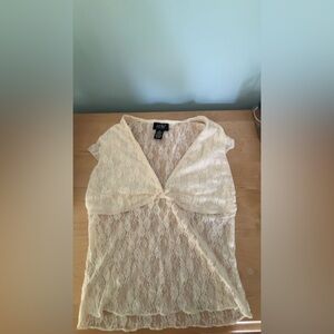 Elegant Cream Lace Women Top